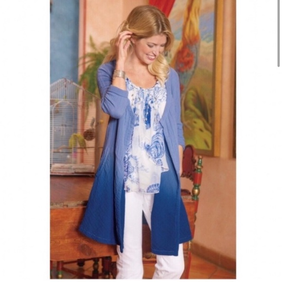 Soft Surroundings Sweaters Soft Surroundings Crinkled Gauze Ombre